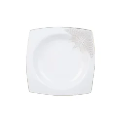 Karaca Tafelservice Für 12 Personen-Fine Bone New Together Alone Gold 60-teiliges Quadratisches Geschirr für 12 Personen Weıß01
