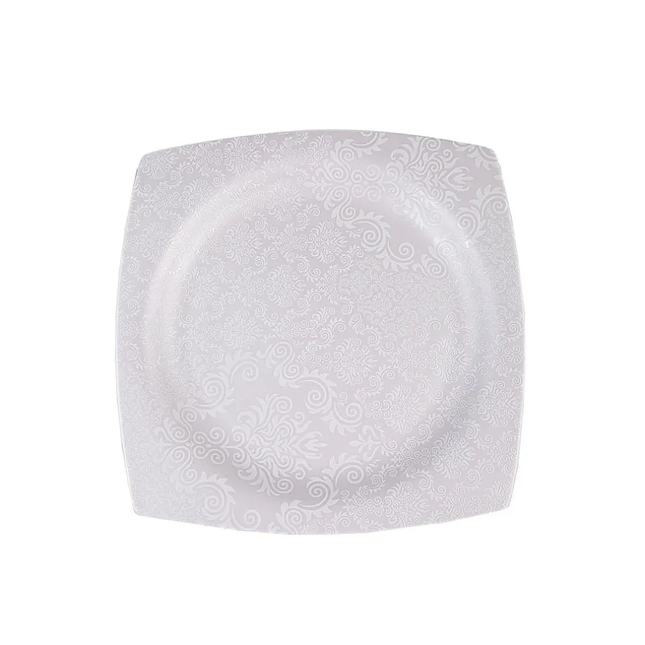 Karaca Tafelservice Für 12 Personen-Fine Bone Ruffle 60-teiliges Quadratisches Tafelservice für 12 Personen Weıß01