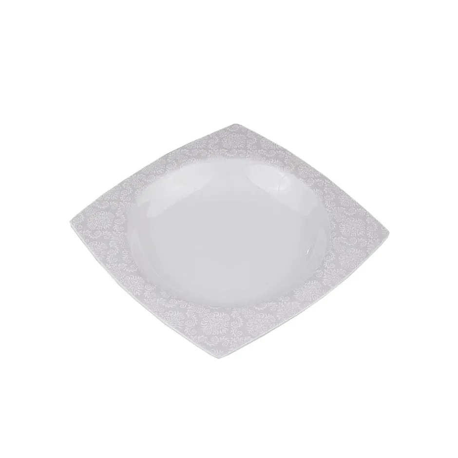Karaca Tafelservice Für 12 Personen-Fine Bone Ruffle 60-teiliges Quadratisches Tafelservice für 12 Personen Weıß01
