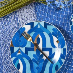 Karaca Frühstücksset Für 6 Personen-Fine Pearl Azur 26-teiliges Frühstücksset und Servierschalen Blau01
