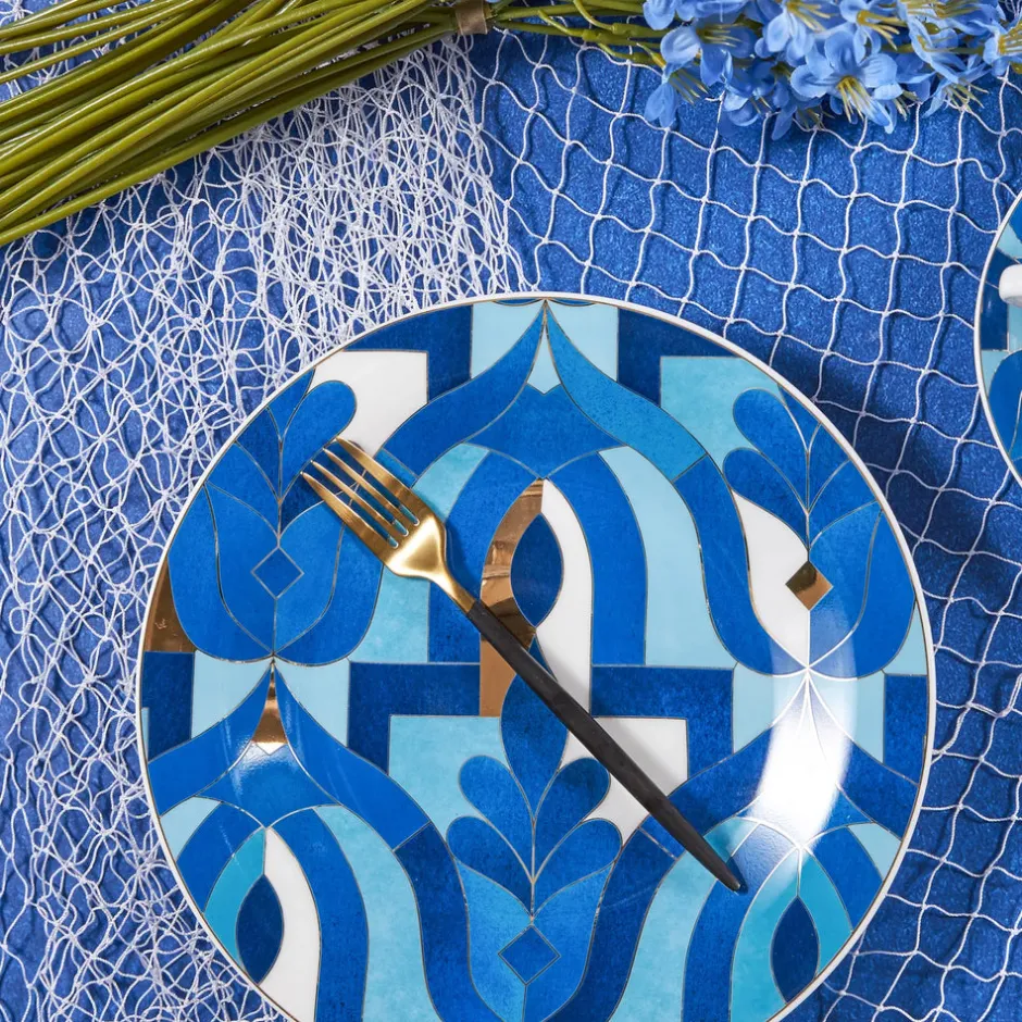 Karaca Frühstücksset Für 6 Personen-Fine Pearl Azur 26-teiliges Frühstücksset und Servierschalen Blau01