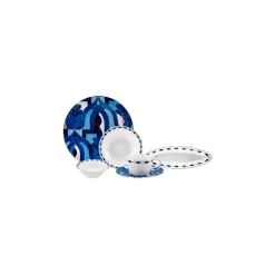 Karaca Frühstücksset Für 6 Personen-Fine Pearl Azur 26-teiliges Frühstücksset und Servierschalen Blau01