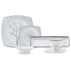Karaca Frühstücksset Für 6 Personen-Fine Pearl Banyan für 6 Personen Frühstücksset und Servierschalen, 26 Teilig Multıfarben