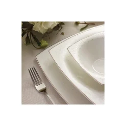 Karaca Tafelservice Für 12 Personen-Fine Pearl Belha 62-teiliges quadratisches Perlmutt Dinner-Set für 12 Personen Weıß01