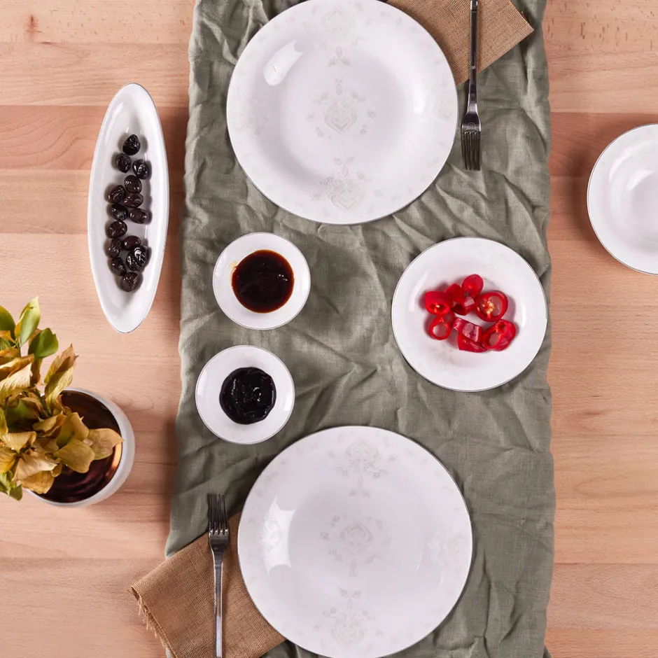 Karaca Frühstücksset Für 6 Personen-Fine Pearl Bella 14 Piece Breakfast and Serveware Set for 6 Person Whıte01