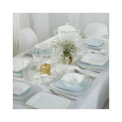 Karaca Tafelservice Für 12 Personen-Fine Pearl Contour 62-teiliges Tafelservice für 12 Personen Blau01