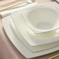 Karaca Tafelservice Für 12 Personen-Fine Pearl Dara 58-Teiliges 12-Personen Geschirrset Platin Platın
