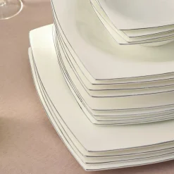 Karaca Tafelservice Für 12 Personen-Fine Pearl Dara 58-Teiliges 12-Personen Geschirrset Platin Platın