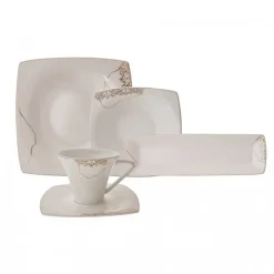 Karaca Frühstücksset Für 6 Personen-Fine Pearl Era 26-teiliges Frühstücksset und Servierschalen für 6 Personen Weıß01