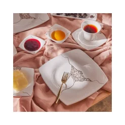 Karaca Frühstücksset Für 6 Personen-Fine Pearl Era 26-teiliges Frühstücksset und Servierschalen für 6 Personen Weıß01