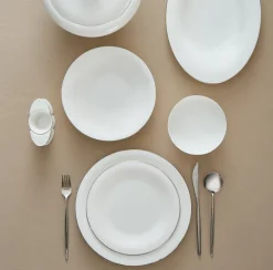 Karaca Tafelservice Für 12 Personen-Fine Pearl Extra Argento 55-Teiliges Tafelservice Für 12 Personen, Platin Platın