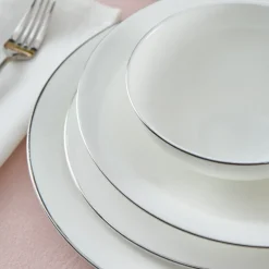 Karaca Tafelservice Für 12 Personen-Fine Pearl Extra Argento 55-Teiliges Tafelservice Für 12 Personen, Platin Platın