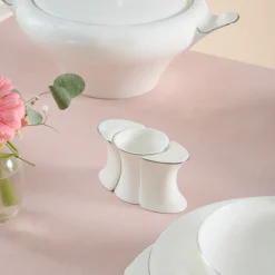 Karaca Tafelservice Für 12 Personen-Fine Pearl Extra Argento 55-Teiliges Tafelservice Für 12 Personen, Platin Platın