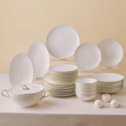 Karaca Tafelservice Für 12 Personen-Fine Pearl Extra Chanak 55-teiliges Tafelservice für 12 Personen Platin Platın