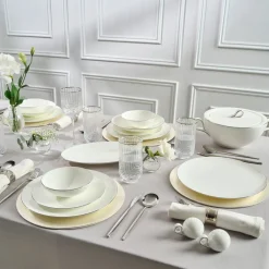 Karaca Tafelservice Für 12 Personen-Fine Pearl Extra Chanak 55-teiliges Tafelservice für 12 Personen Platin Platın