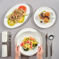 Karaca Tafelservice Für 12 Personen-Fine Pearl Extra Chanak 55-teiliges Tafelservice für 12 Personen Platin Platın