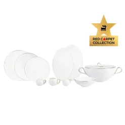 Karaca Tafelservice Für 12 Personen-Fine Pearl Extra Chanak 62-Teiliges 12-Personen Geschirrset Gold
