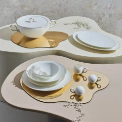 Karaca Tafelservice Für 12 Personen-Fine Pearl Extra Chanak 62-Teiliges 12-Personen Geschirrset Gold
