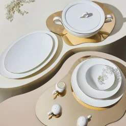Karaca Tafelservice Für 12 Personen-Fine Pearl Extra Chanak 62-Teiliges 12-Personen Geschirrset Gold