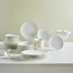 Karaca Tafelservice Für 12 Personen-Fine Pearl Extra Chanak 55-teiliges Tafelservice für 12 Personen, Gold