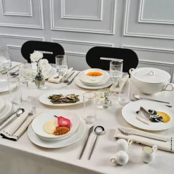 Karaca Tafelservice Für 12 Personen-Fine Pearl Extra Chanak 55-teiliges Tafelservice für 12 Personen, Gold