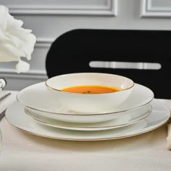 Karaca Tafelservice Für 12 Personen-Fine Pearl Extra Chanak 55-teiliges Tafelservice für 12 Personen, Gold