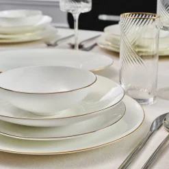 Karaca Tafelservice Für 12 Personen-Fine Pearl Extra Chanak 55-teiliges Tafelservice für 12 Personen, Gold