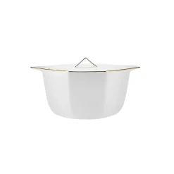 Karaca Tafelservice Für 12 Personen-Fine Pearl Extra Eight Corner 62-Teiliges 12-Personen Geschirrset Gold