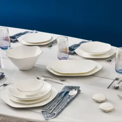 Karaca Tafelservice Für 12 Personen-Fine Pearl Extra Hexagon, 61-teiliges 12-Personen-Geschirrset Gold