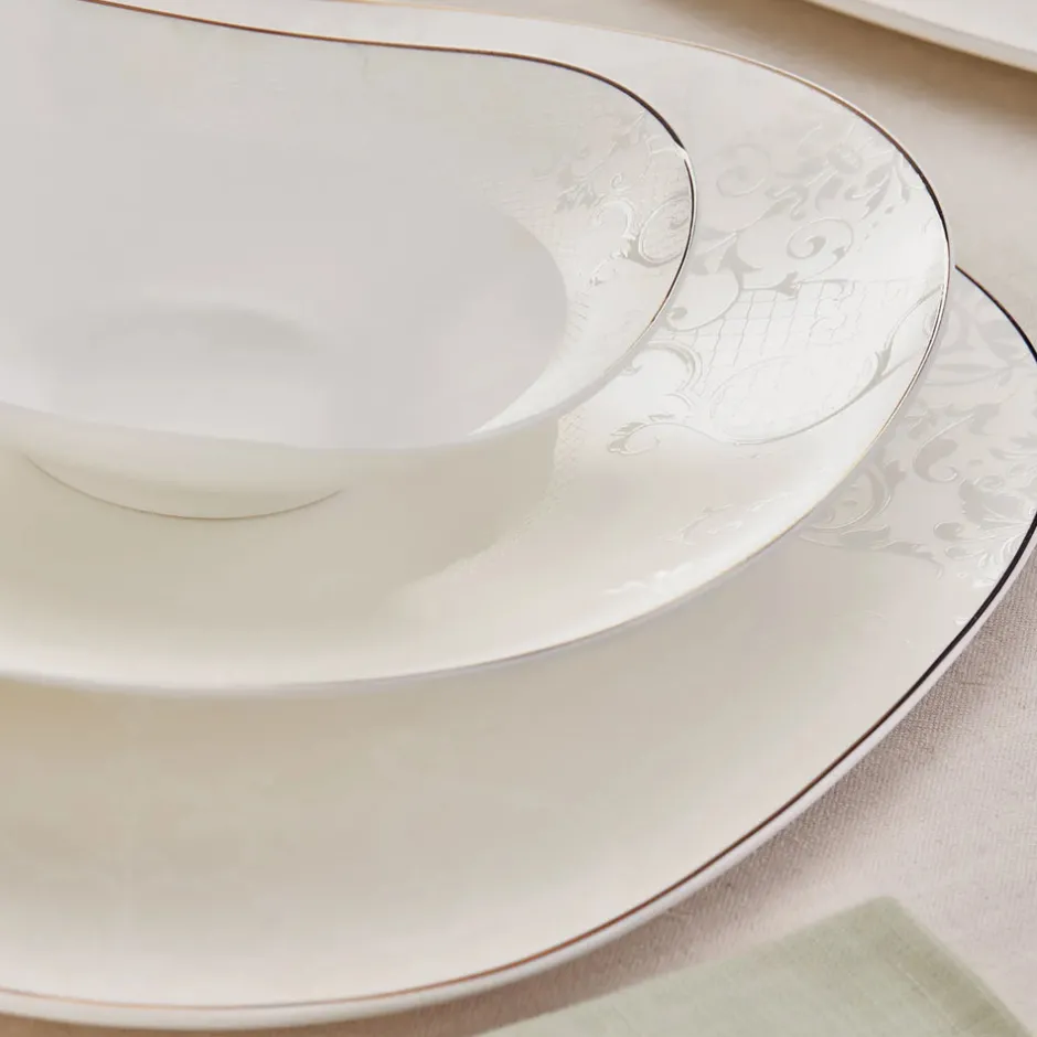 Karaca Tafelservice Für 12 Personen-Fine Pearl Extra Jules 62 Teile für 12 Personen Geschirr Set Gold