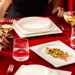Karaca Tafelservice Für 12 Personen-Fine Pearl Extra Nish 62-Teiliges 12-Personen Geschirrset Platin Platın