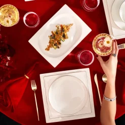 Karaca Tafelservice Für 12 Personen-Fine Pearl Extra Nish 62-Teiliges 12-Personen Geschirrset Platin Platın