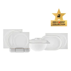Karaca Tafelservice Für 12 Personen-Fine Pearl Extra Nish 62-Teiliges 12-Personen Geschirrset Gold