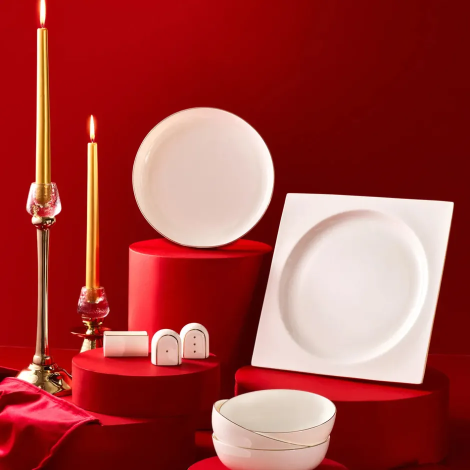 Karaca Tafelservice Für 12 Personen-Fine Pearl Extra Nish 62-Teiliges 12-Personen Geschirrset Gold