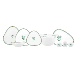 Karaca Tafelservice Für 12 Personen-Fine Pearl Extra Simone für 12 Personen Geschirrset 62 Teile Grün01