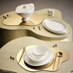 Karaca Tafelservice Für 12 Personen-Fine Pearl Extra Wilderness 62-Teiliges 12-Personen Geschirrset Gold