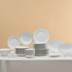 Karaca Tafelservice Für 12 Personen-Fine Pearl Fame 58-teiliges Tafelservice für 12 Personen, Platin Platın