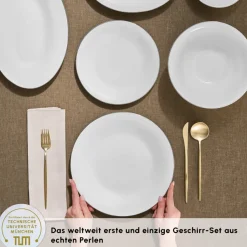 Karaca Tafelservice Für 12 Personen-Fine Pearl Fame 58-teiliges Tafelservice für 12 Personen, Platin Platın