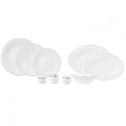 Karaca Tafelservice Für 12 Personen-Fine Pearl Fame 58-teiliges Premium Tafelservice-Set für 12 Personen Platın
