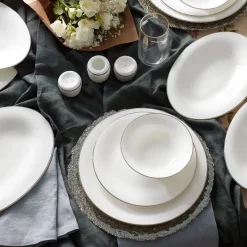Karaca Tafelservice Für 12 Personen-Fine Pearl Fame 58-teiliges Premium Tafelservice-Set für 12 Personen Platın
