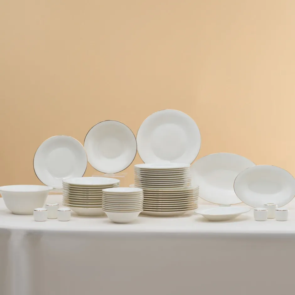 Karaca Tafelservice Für 12 Personen-Fine Pearl Fame 58-teiliges Tafelservice für 12 Personen, Gold