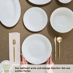 Karaca Tafelservice Für 12 Personen-Fine Pearl Fame 58-teiliges Tafelservice für 12 Personen, Gold