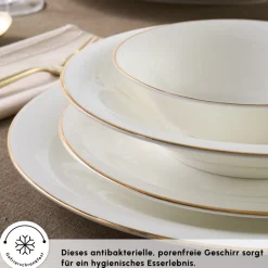 Karaca Tafelservice Für 12 Personen-Fine Pearl Fame 58-teiliges Tafelservice für 12 Personen, Gold