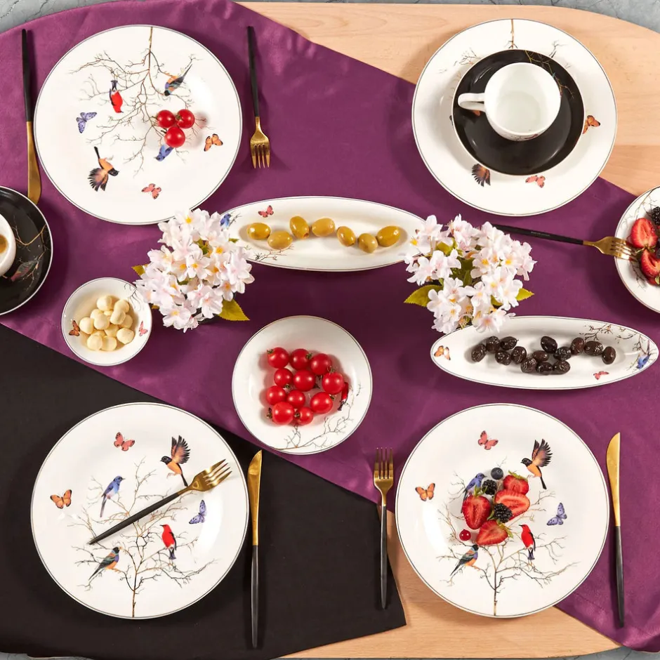 Karaca Frühstücksset Für 6 Personen-Fine Pearl Grace Black 26-teiliges Frühstücksset und Servierschalen Schwarz01