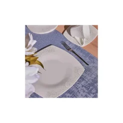 Karaca Frühstücksgeschirr|Frühstücksset Für 6 Personen-Fine Pearl Helen 26-Teiliges 6-Personen Frühstücksset Quadrat Weıß01