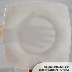 Karaca Tafelservice Für 12 Personen-Fine Pearl Helen 58-teiliges Tafelservice für 12 Personen – Eckiges Perlendesign Weıß01