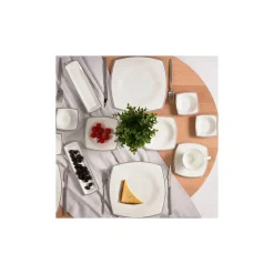 Karaca Frühstücksset Für 6 Personen-Fine Pearl Neklus 26 Pieces Pearl Breakfast and Serveware Set Square Gold