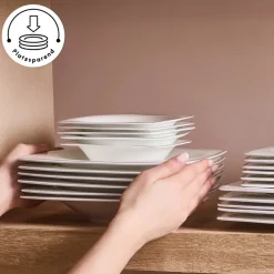 Karaca Tafelservice Für 12 Personen-Fine Pearl Neklus 58-Teiliges 12-Personen Geschirrset Platin Gold