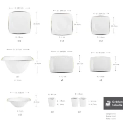 Karaca Tafelservice Für 12 Personen-Fine Pearl New Agate 58-Teiliges 12-Personen Geschirrset Gold