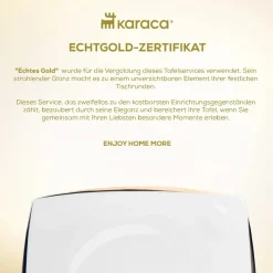 Karaca Tafelservice Für 12 Personen-Fine Pearl New Agate 58-Teiliges 12-Personen Geschirrset Gold